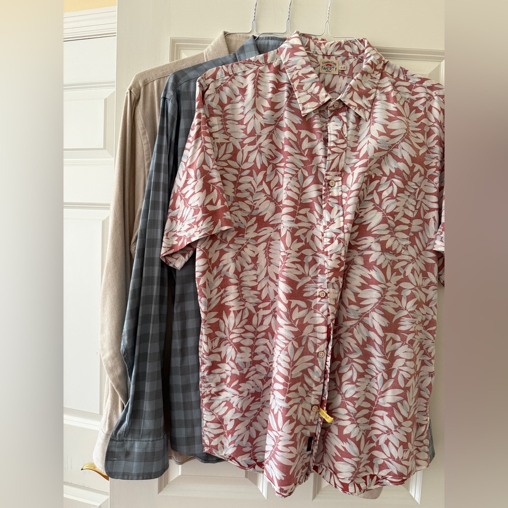 Faherty - Bundle of 3 Men’s XL Linen and Cotton Shirts in excellent condition